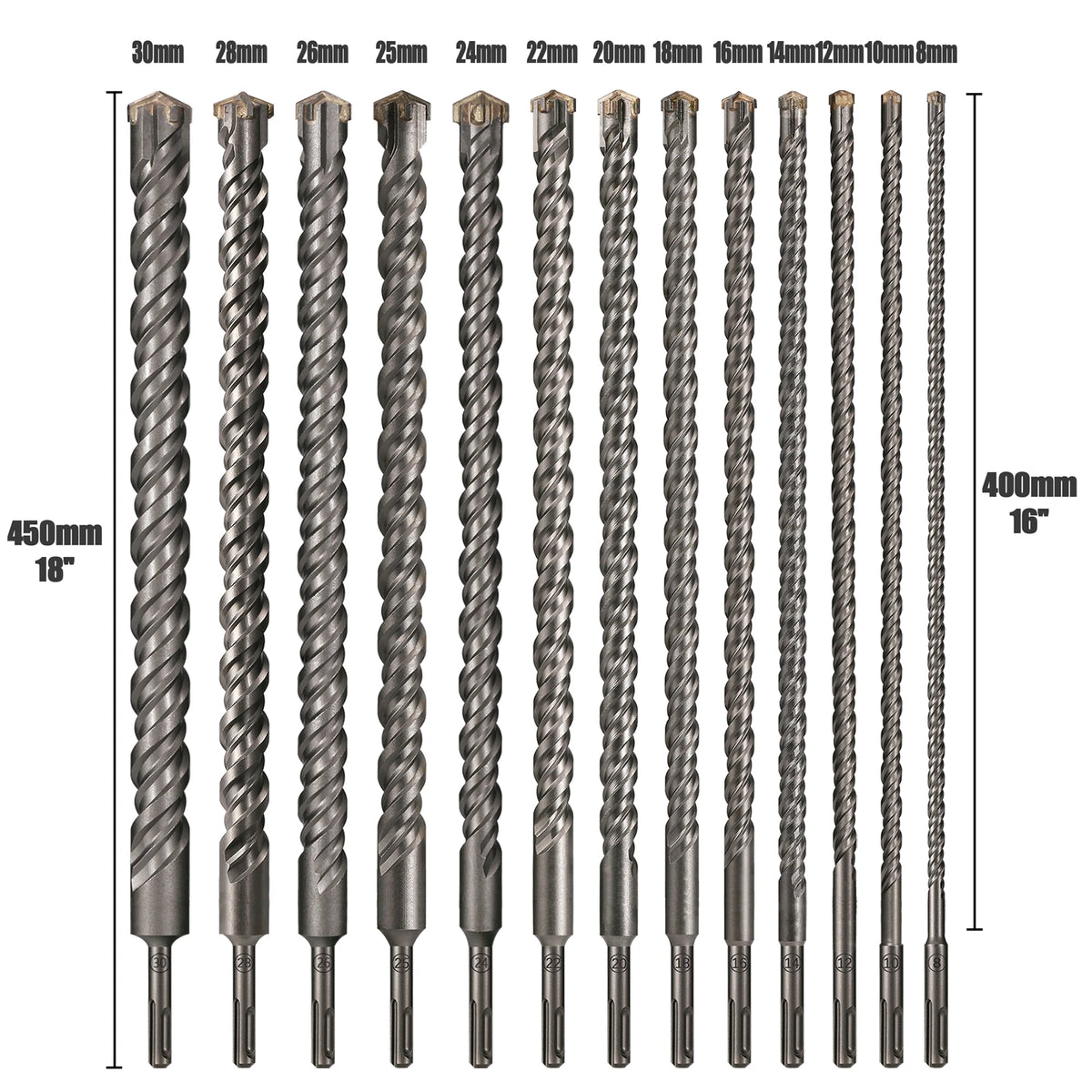 Extended Cross Electric Hammer Drill 110-500mm SDS Plus Through Wall Reinforced Concrete Hard Alloy Four Blade Impact Drill Bit