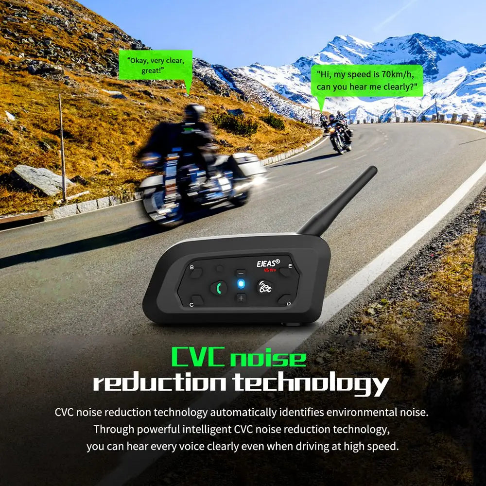 EJEAS V6 Pro+ Motorcycle Bluetooth Intercom Headset, 800m IP67 - image 13