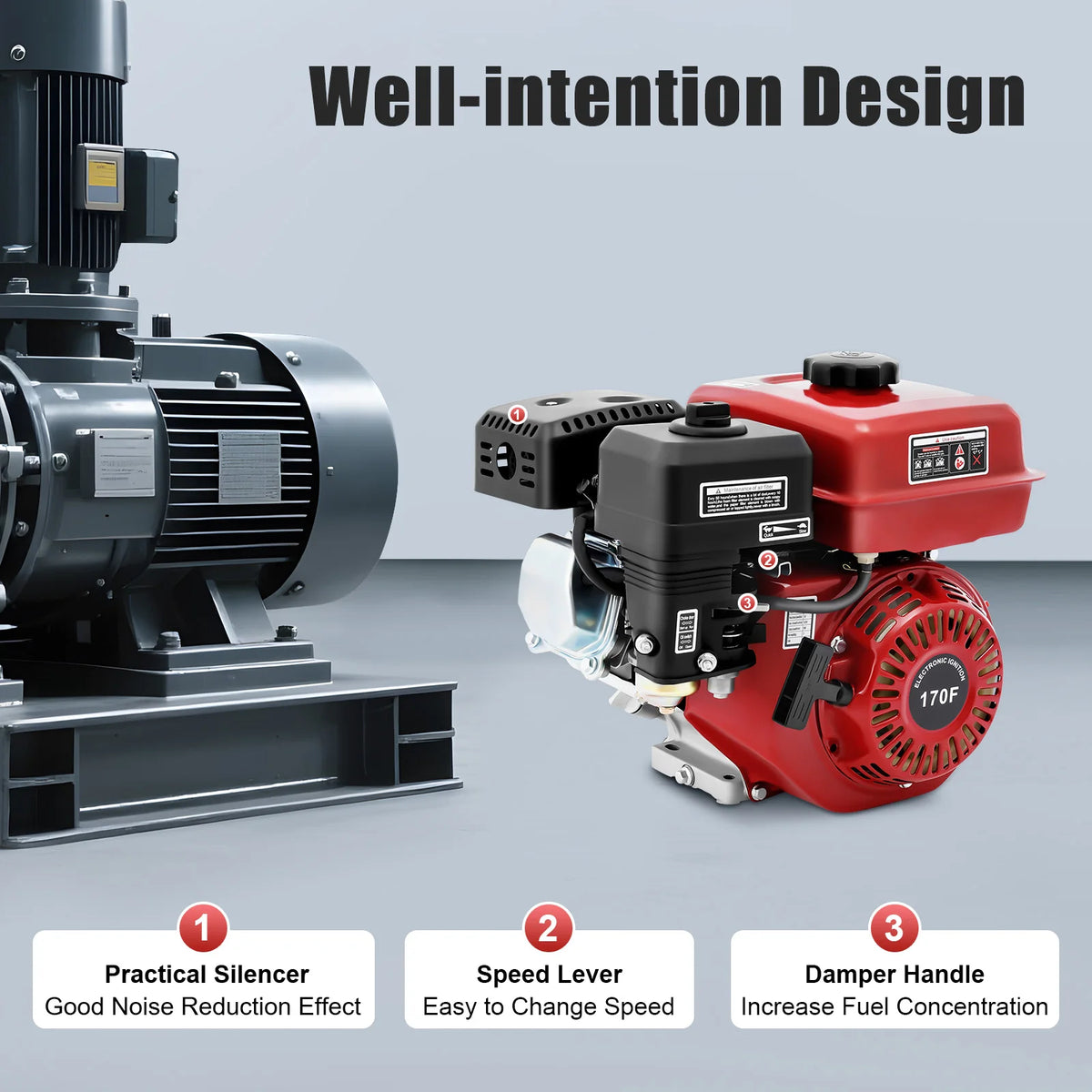 212cc 7.5HP 4-Stroke Gas Engine with Recoil Start for Pumps and Karts