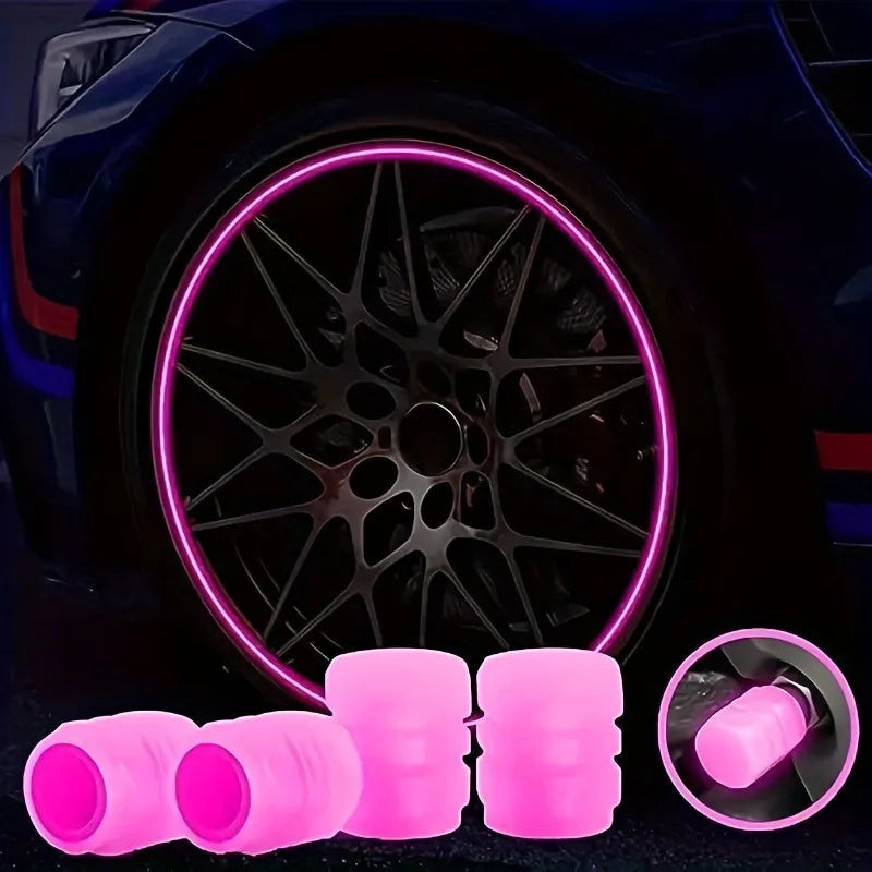 10Pcs Luminous Tire Valve Caps Glow in Dark for Car Motorcycle Bike - image 3
