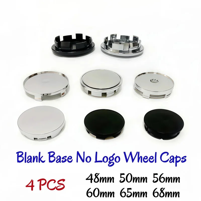 4 Pack Universal No-Logo Wheel Hub Caps for Car Rims
