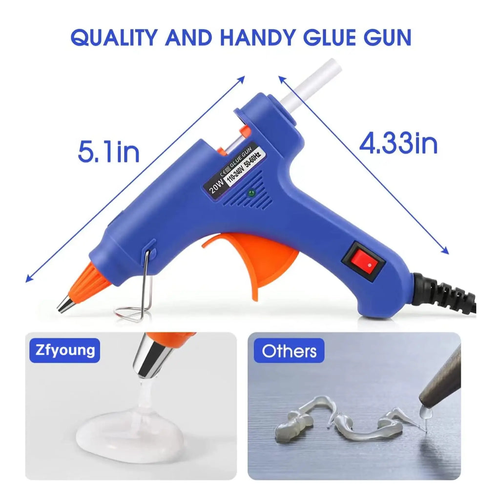 20W Hot Melt Glue Gun Kit – Fast Heating, Anti-Drip, 10 Glue Sticks - image 5