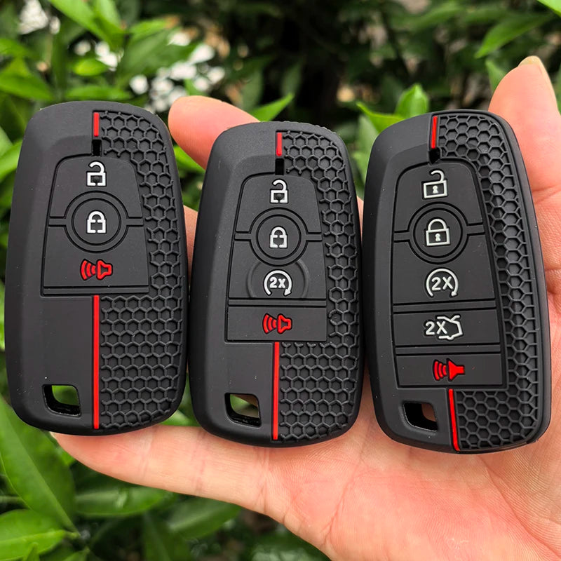 Silicone Key Fob Cover for Ford F-150 Mustang 4-Button Remote