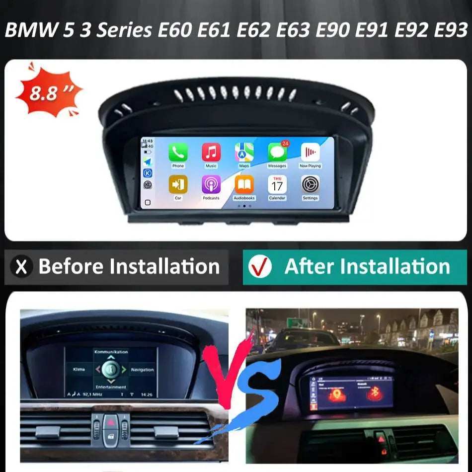 Wireless CarPlay Android Auto Multimedia Radio for BMW E60 E90 - image 6