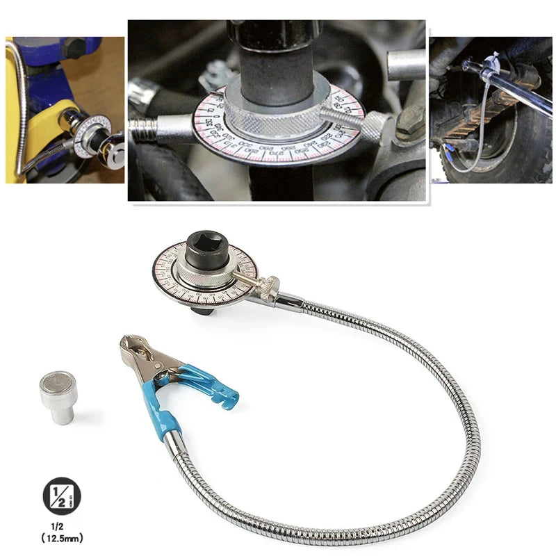 Torquemeter Adjustable Torque Angle Gauge Torque Regular Scale 360 Degrees Calibrated In Degrees Torque Wrench Hand Tools