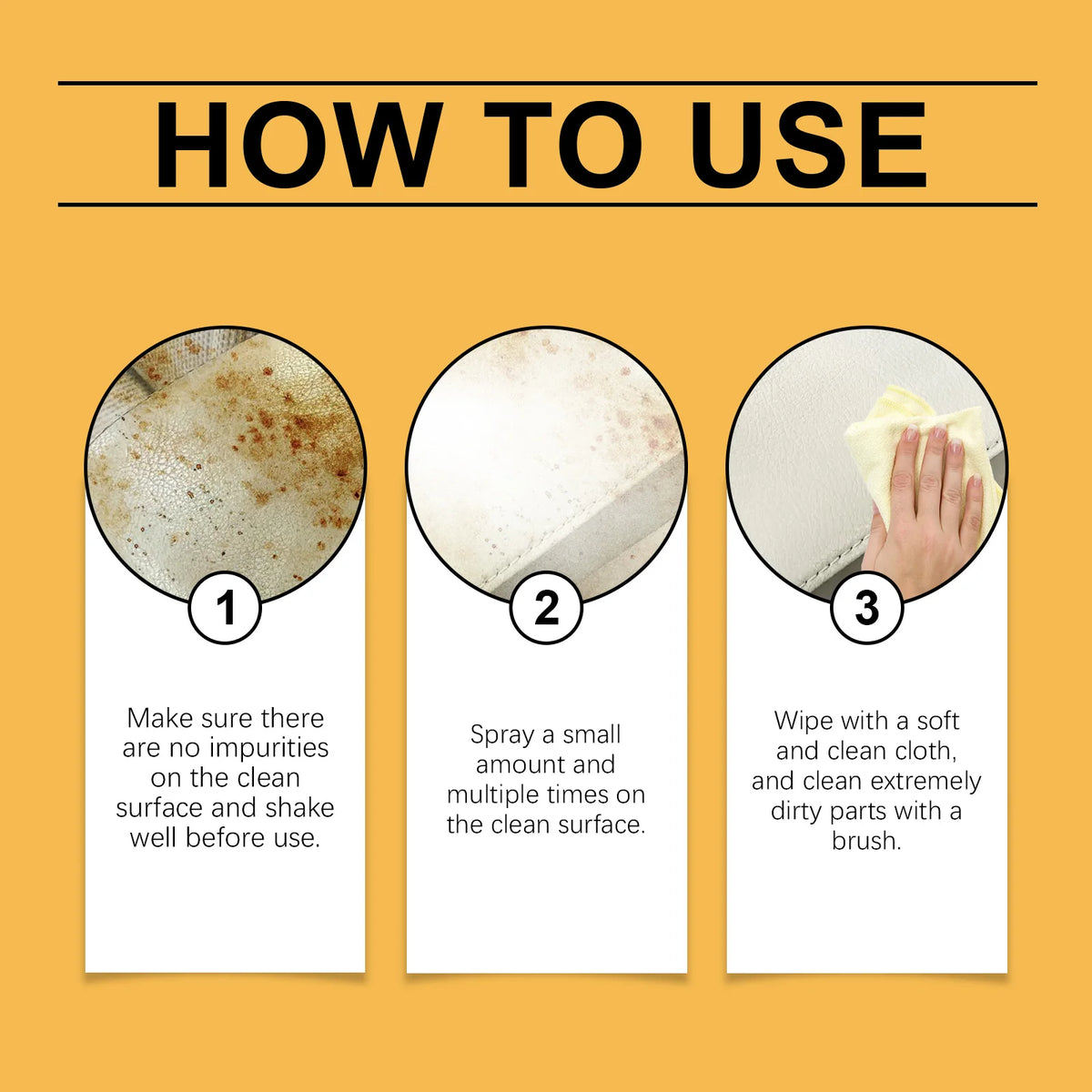 Multi-purpose foam cleaner spray for car interior and household surfaces
