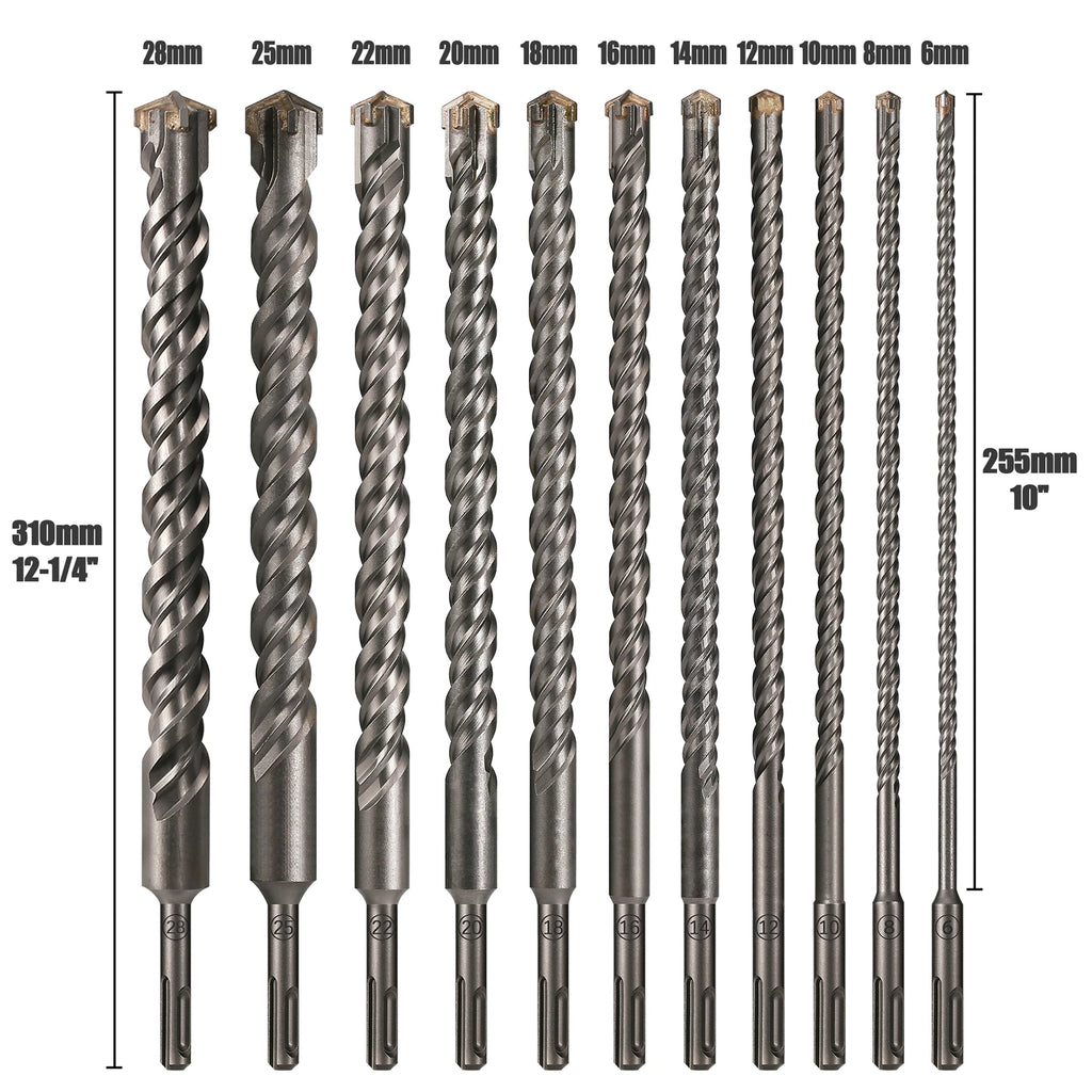 Extended Cross Electric Hammer Drill 110-500mm SDS Plus Through Wall Reinforced Concrete Hard Alloy Four Blade Impact Drill Bit