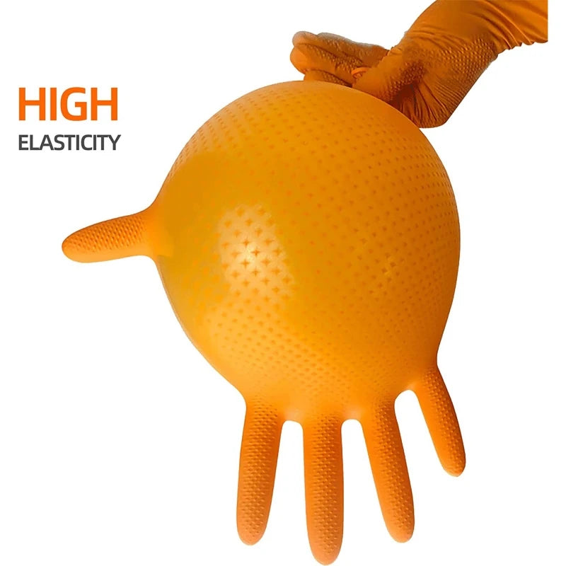 Heavy Duty Nitrile Gloves 8Mil Extra Thick Mechanic Home Garden Disposable Glove with Textured Grip Antislip Safety Work Gloves
