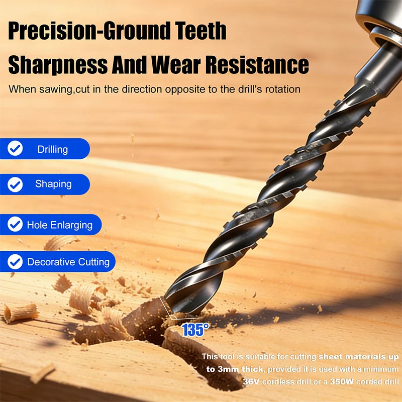 HSS Universal Drill Bit for Drilling Shaping Reaming and Decorative Cutting in Wood PVC and Metal a Versatile 4 in 1 Design