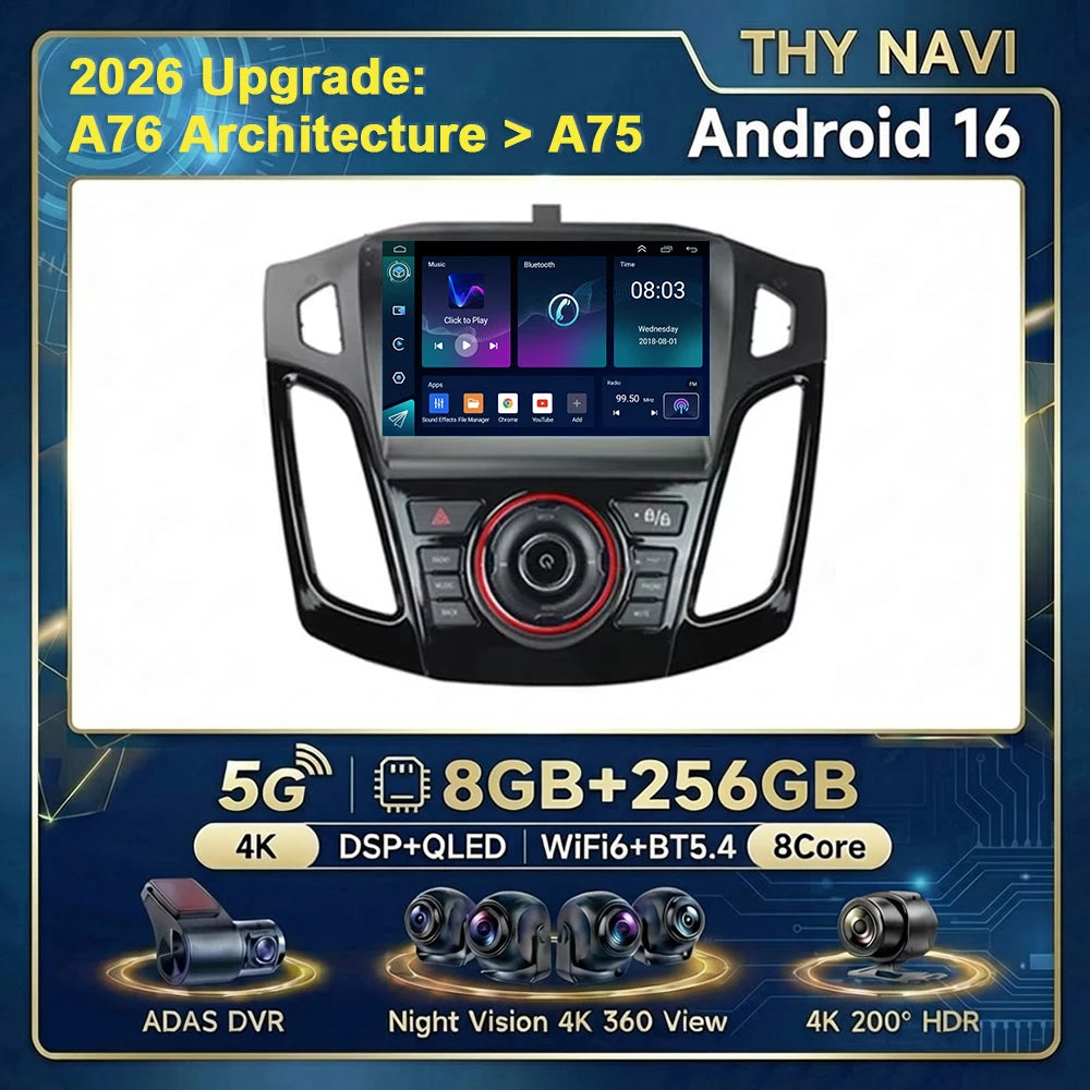 Ford Focus 3 Android Car Stereo with GPS, CarPlay & 9" Touchscreen