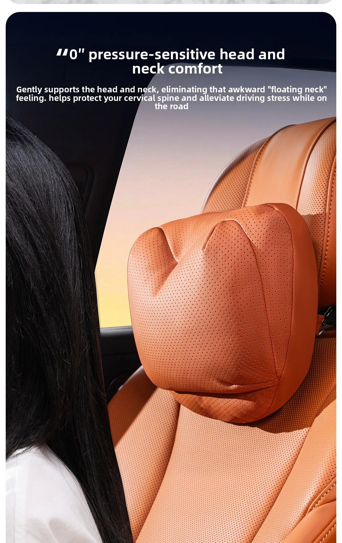 Perforated Artificial Leather Car Headrest or Backrest Cushion