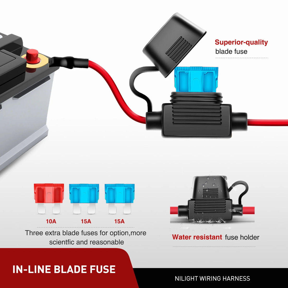 Nilight LED Light Bar Wiring Harness with Handlebar Switch - image 5