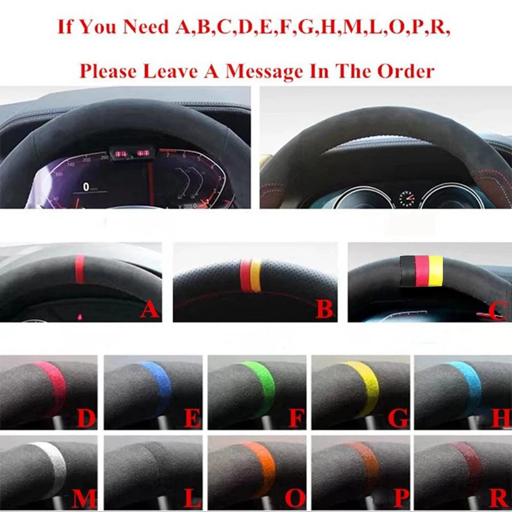 Custom Microfiber Leather Steering Wheel Cover for Toyota Camry RAV4 - image 6