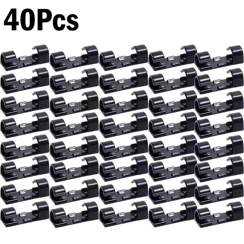 Self-Adhesive Cable Clips Organizer, Cord Management Holder for Home & Car