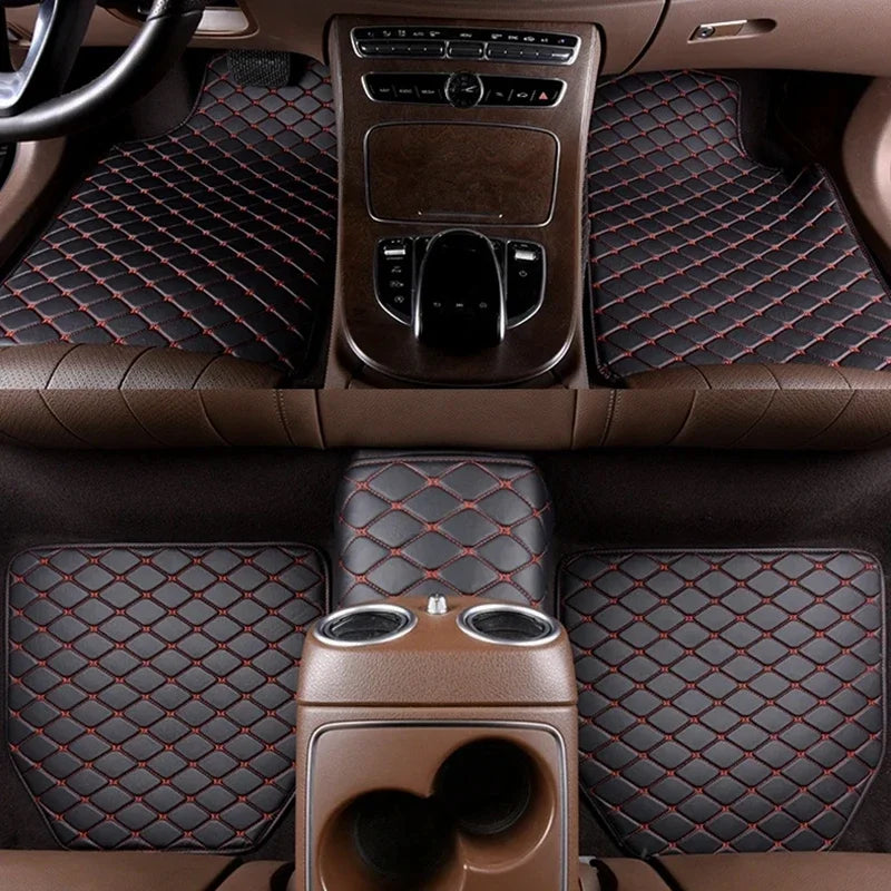 Universal Waterproof PU Leather Car Floor Mats, 5-Piece Set