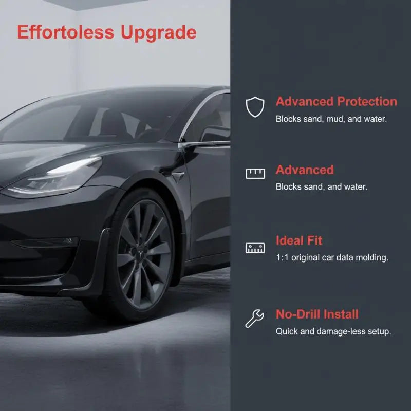 Smart Mud Flaps for Model Y Model 3 Accessories Splash Guards Car Paint Protection Ideal for All Roads