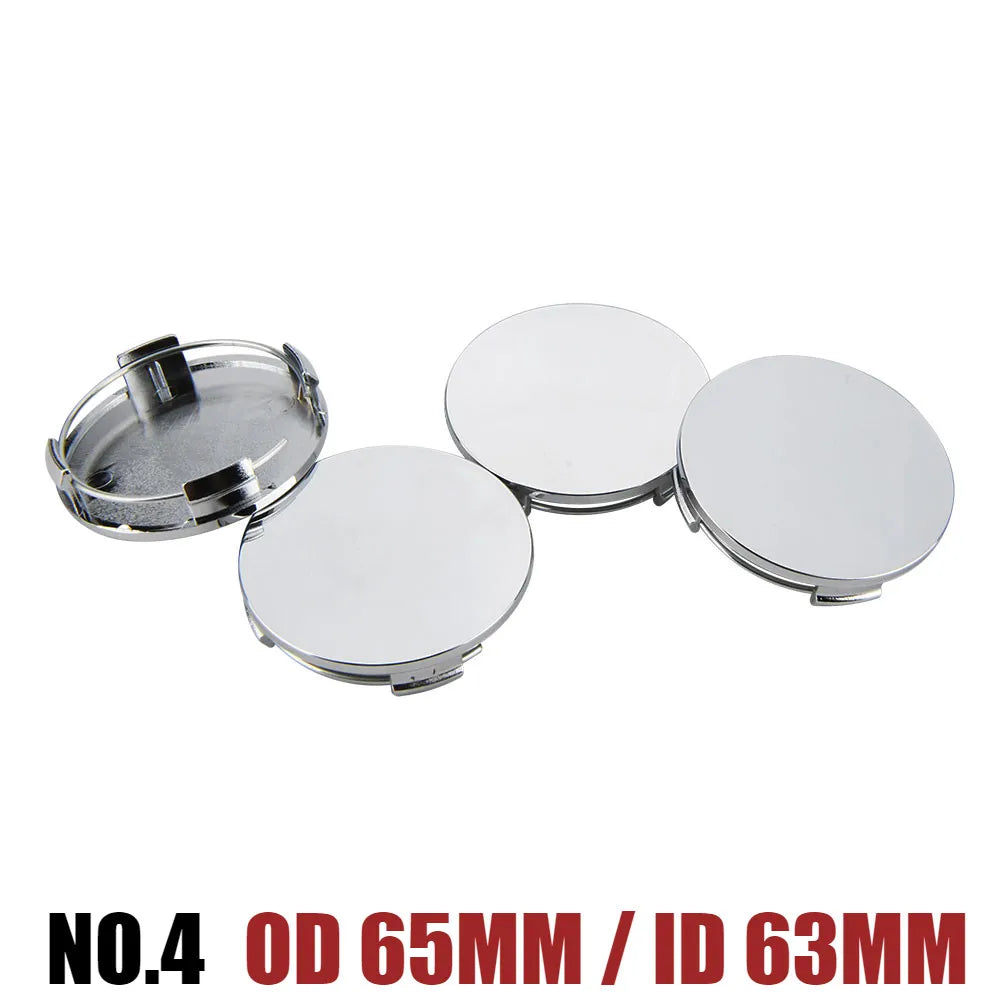 Universal Blank Wheel Center Caps, No Logo, Set of 4