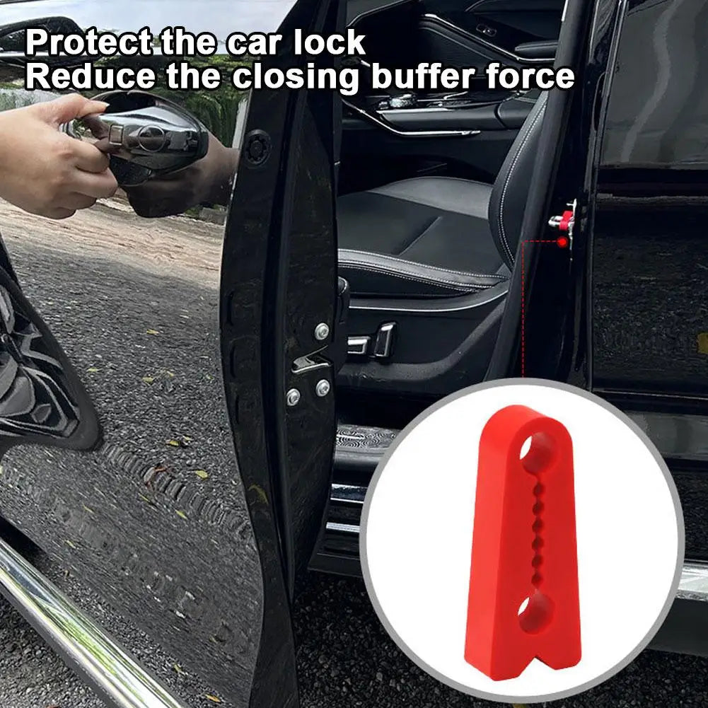 4pcs Car Door Lock Shock Absorber Silicone Cover Noise Reduction & Anti-Collision Pad, Universal Latch Protector for Auto Door