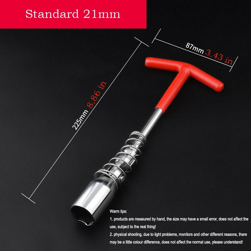 T Type Spark Plug Socket Wrench 360 Degree Swivel Head 14/16/21mm for Car Motorcycle