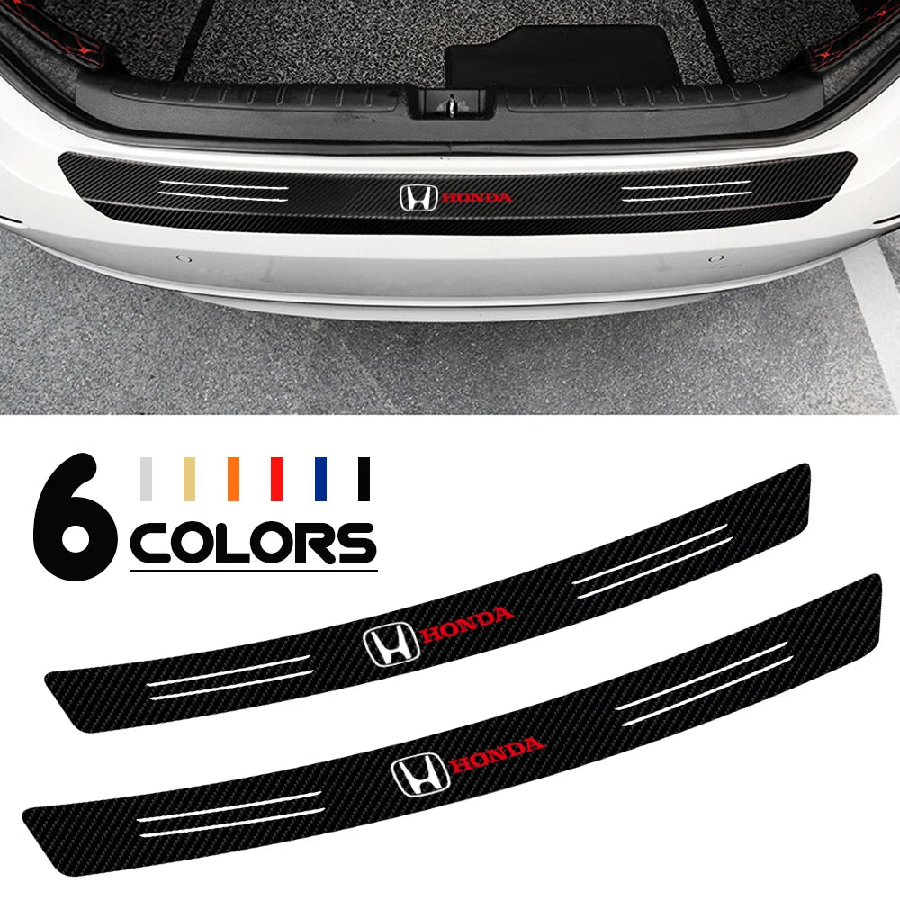 Carbon Fiber Rear Trunk Bumper Guard for Honda Fit Civic Jazz Accord - image 7