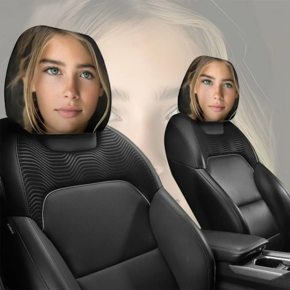 Character Print Car Headrest Covers, Set of 2