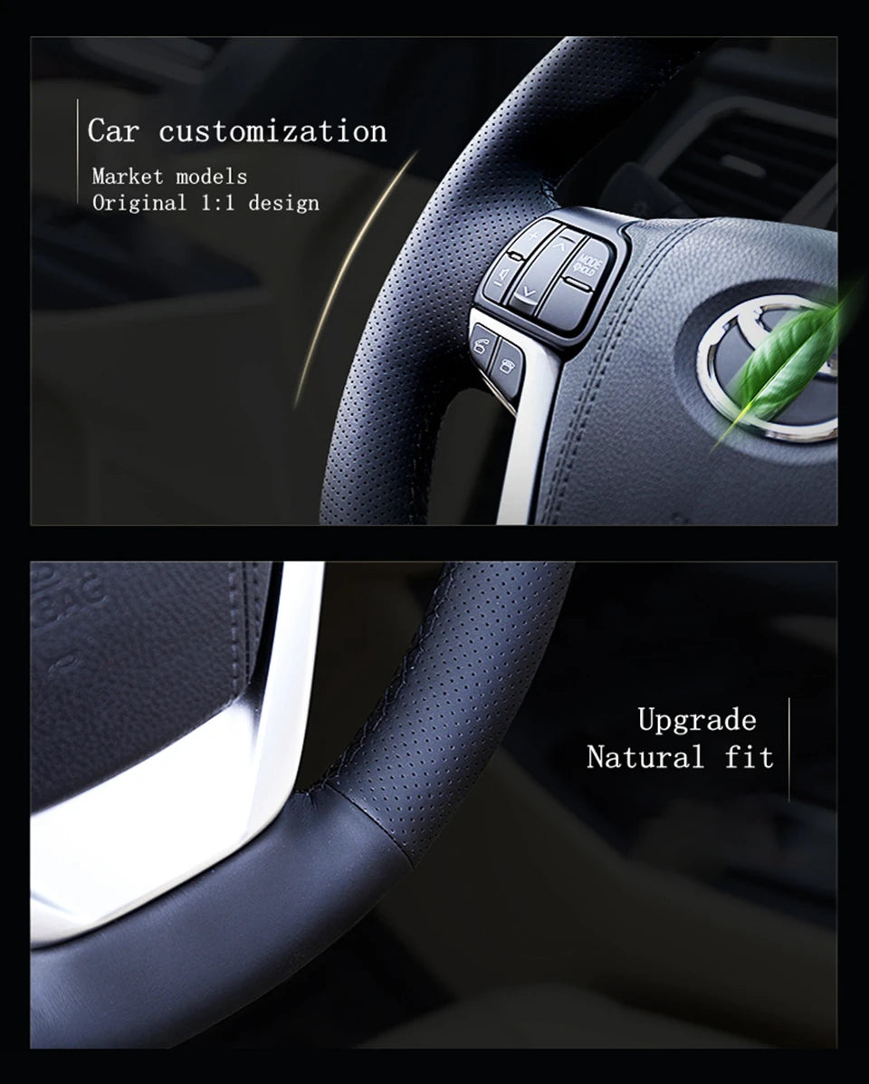 Genuine Leather Steering Wheel Cover for Chevy Silverado & GMC Sierra - image 11