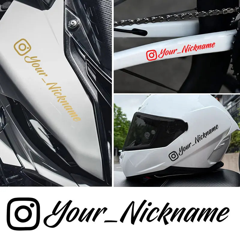 Custom Username Motorcycle Decal, Personalised Waterproof Vinyl - view 3