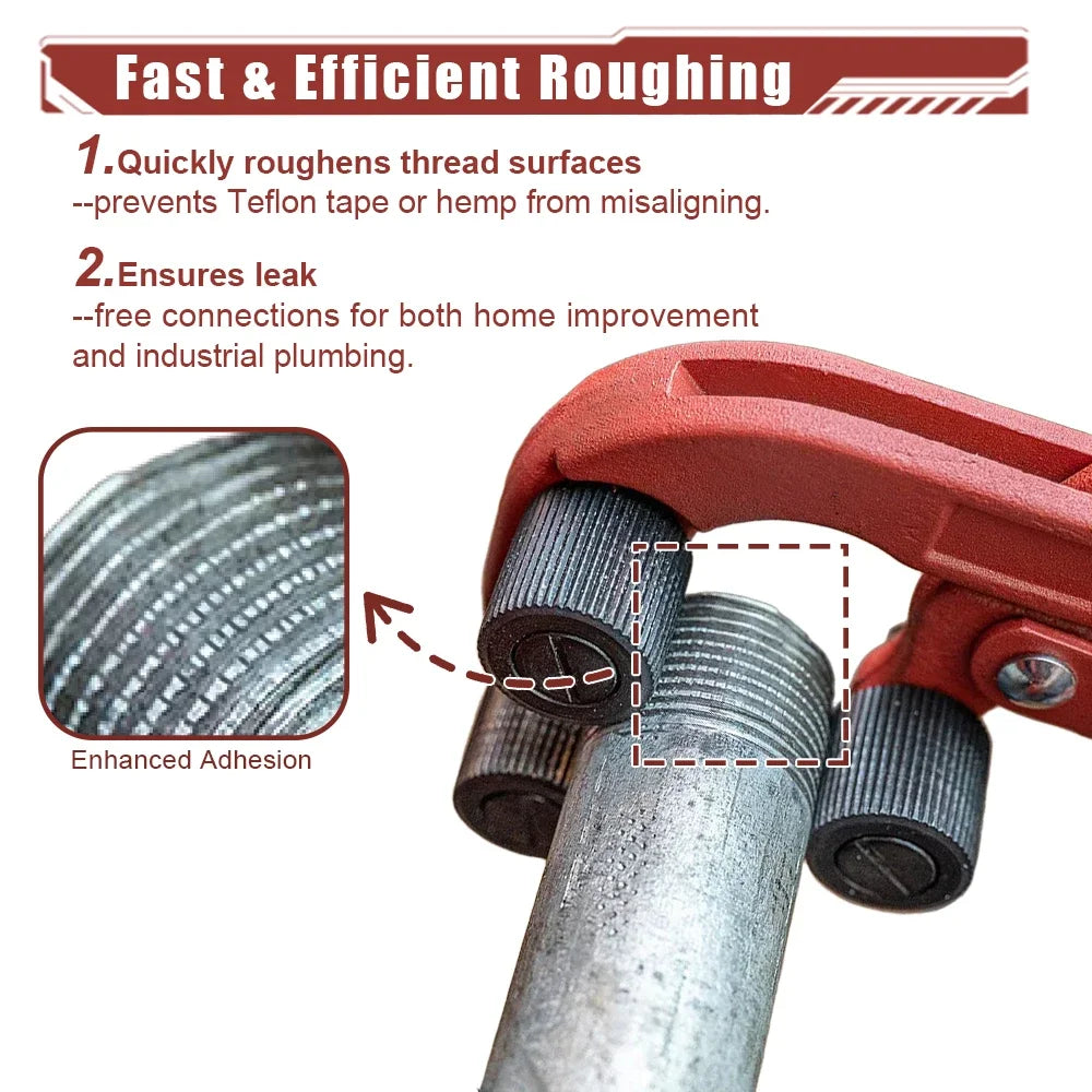 Coarse-Thread Pipe Wrench 3/8"–2" – Adjustable Triangular Rollers