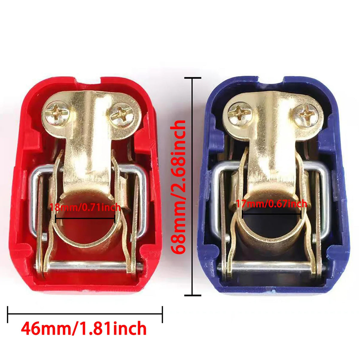 Quick Release Car Battery Terminal Connectors, 1 Pair