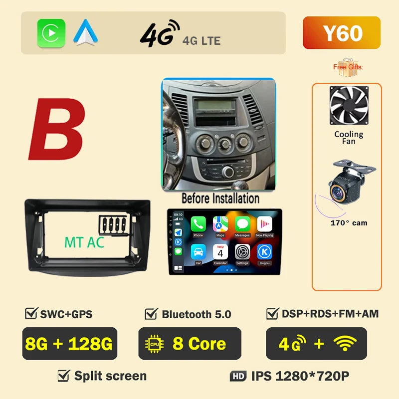 Android 16 Car Radio for Mitsubishi Grandis 2003-2011 GPS Bluetooth - image 9
