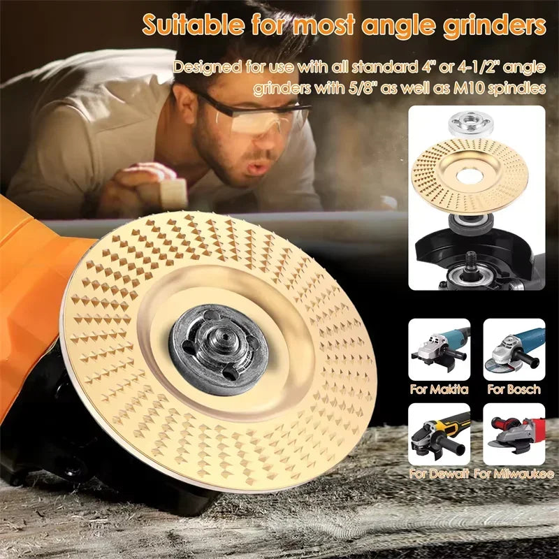 Angle Grinder Metal Grinding Disc, Flat/curved/inclined Disc Woodworking Carving Set, Wood Polishing Rotating Too