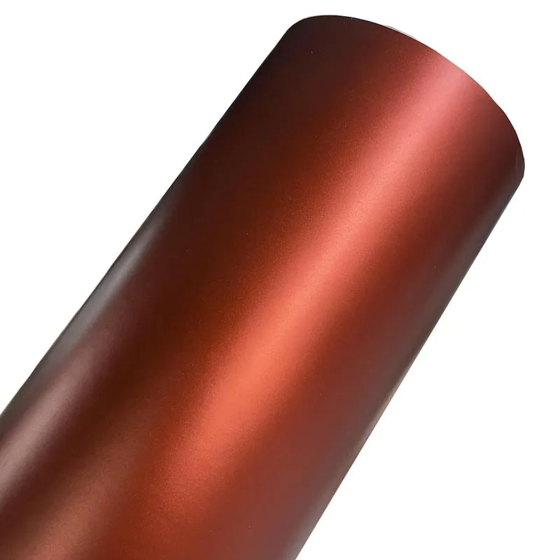 Matte Metallic Copper Brown Vinyl Wrap Roll Self-Adhesive Car Decal