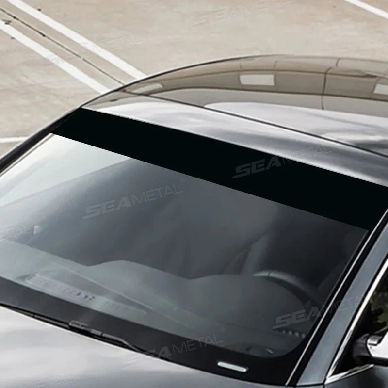 Front Windshield Sun Strip Sticker with Grid Pattern, 59 x 7.9 in