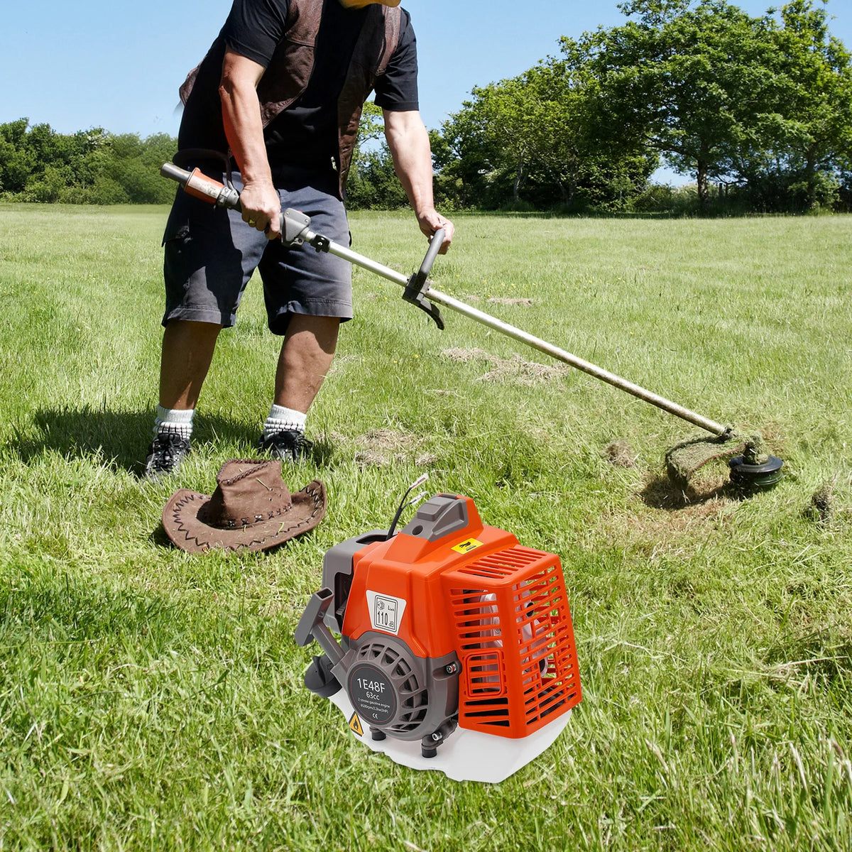 63cc 2-Stroke Gas Engine, 2.2 kW 8500 RPM for Tiller and Generator