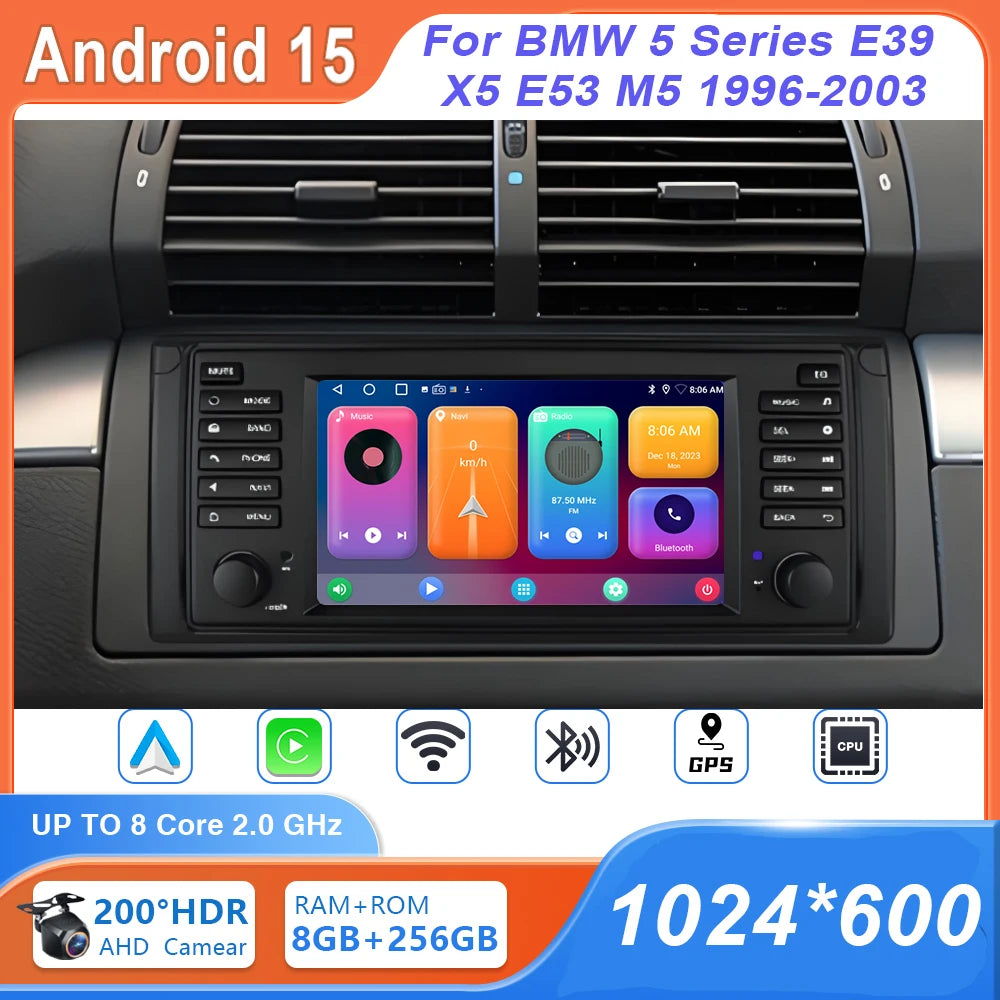 BMW 5 Series & X5 7'' Android Auto CarPlay Radio (1996-2003)