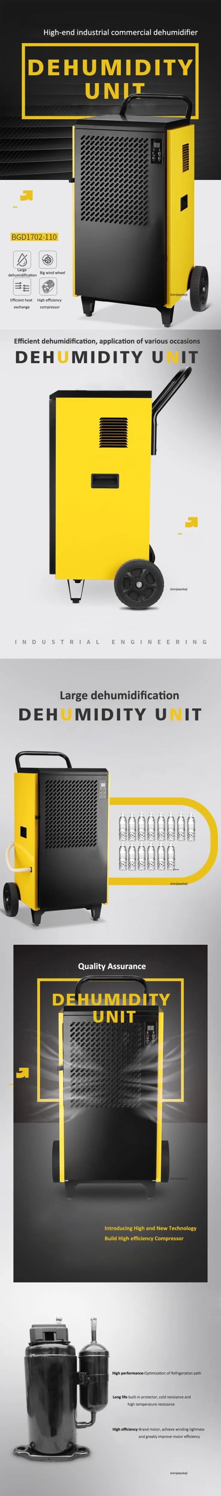 156L/D Dehumidifier Industrial 1250W Dehumidifier Basement Warehouse Workshop Dehumidifier Moisture-proof