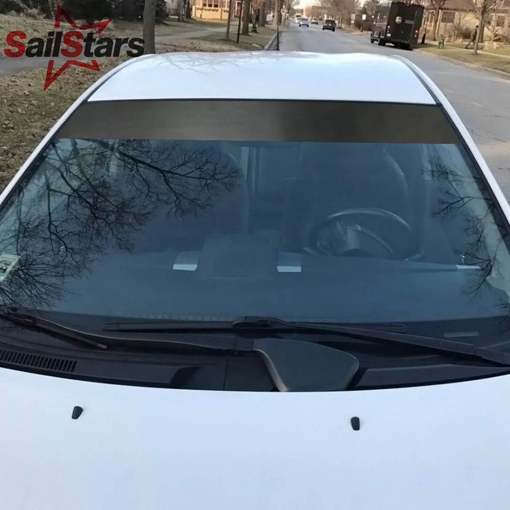 Car Sun Visor Strip Matte Black Windshield Sun Shade Vinyl Sticker - image 4