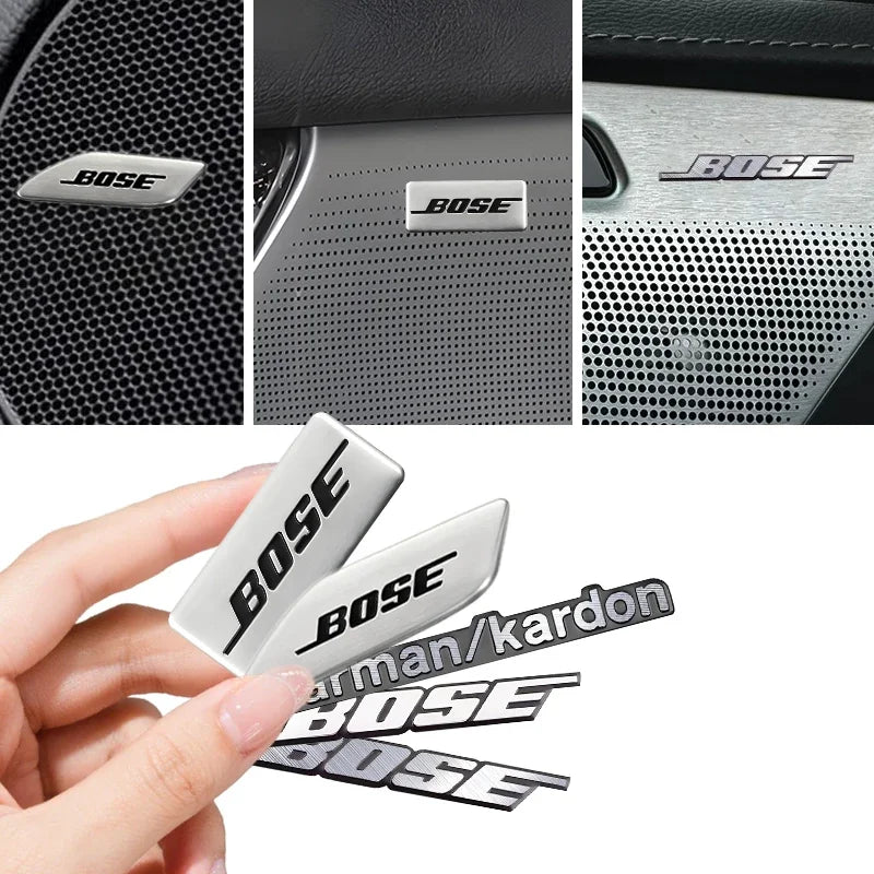 3D Aluminum Car Audio Badge Stickers - Metal Speaker Emblem