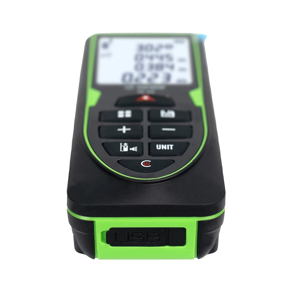 Green Laser Distance Meter 120m Rangefinder Rechargeable with Digital Level Measure Laser Tape