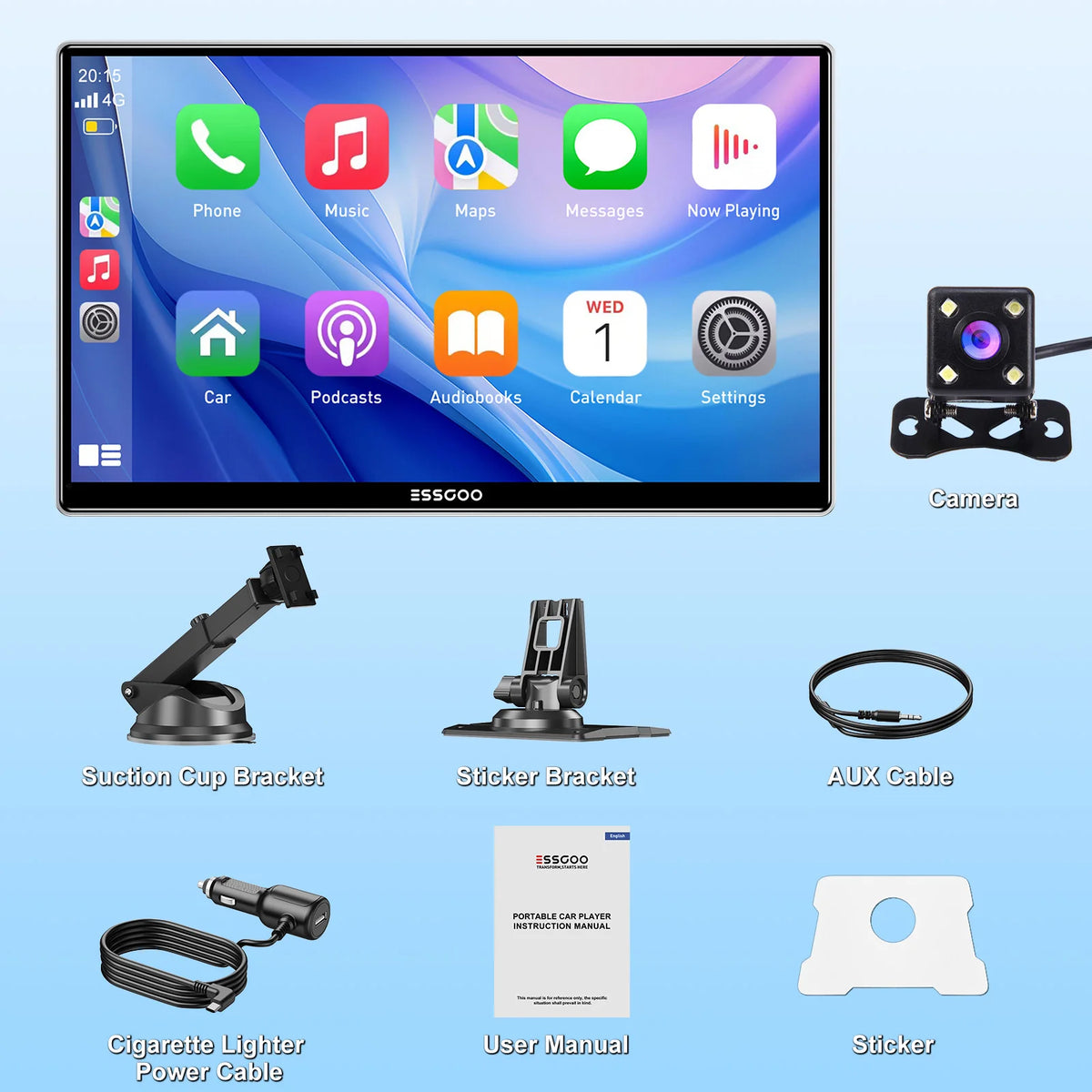 9-Inch Touchscreen Car Stereo with Apple CarPlay & Android Auto - image 10