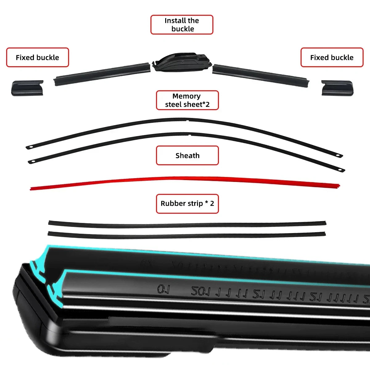 For GMC Sierra 1500 2500 3500 HD Crew Extended Cab Pick Up 2014 2015 2016 2018 2019 2020 Car Brush DoubleRubber Windshield Wiper