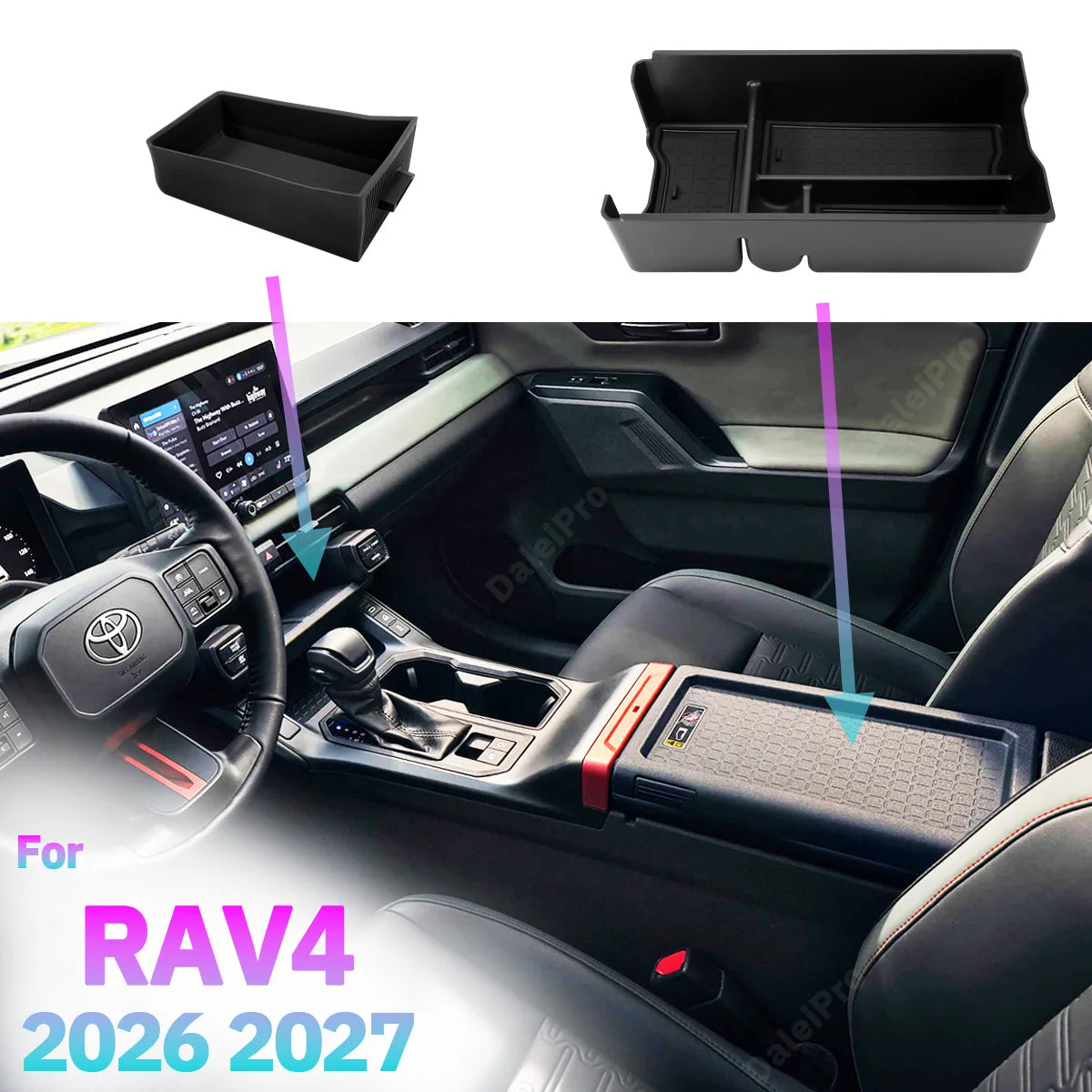 Armrest Storage Box and Console Drawer for Toyota RAV4 2026-2027