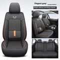 5-Seat Synthetic Leather Car Seat Cover Set with Lumbar Support