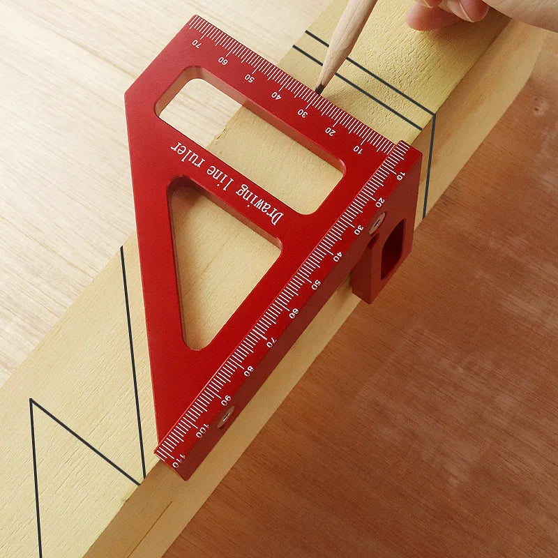 Aluminum Alloy Woodworking Square Protractor Miter Triangle Ruler - image 2