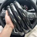 3-Piece Silicone Steering Wheel Cover, Carbon Fiber Look