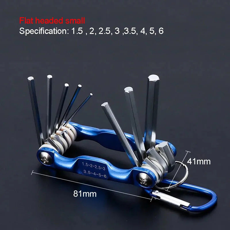 Portable Folding Hex Wrench Allen Set Metric Torx Hexagonal Spanner Hex Key