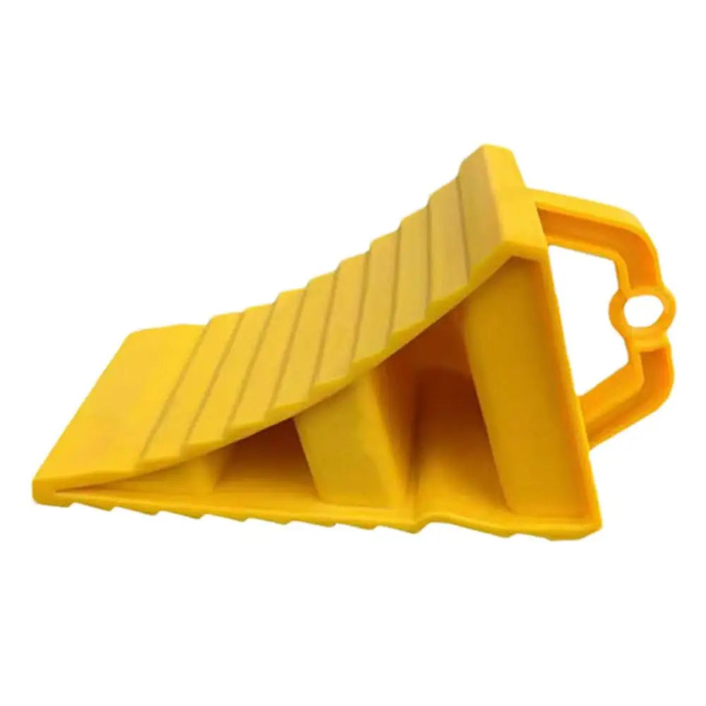 Wheel Chock for Truck Portable Space-Saving Wear-Resistant Stopper Wheel Chocks Portable Space-Saving Yellow Tire Chocks