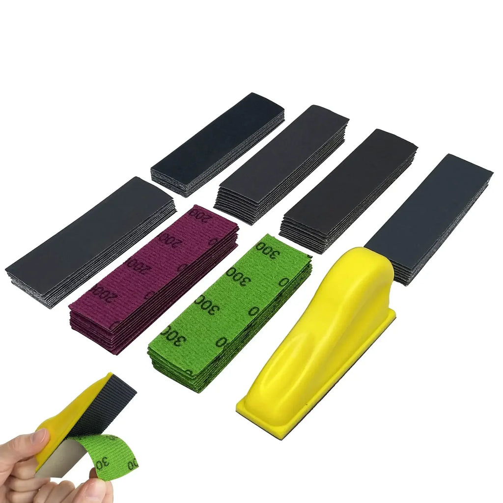 71-Piece Mini Sandpaper Kit with Hook-and-Loop Sanding Block
