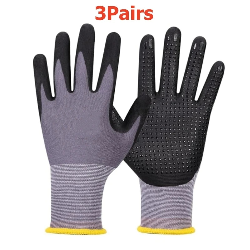 MicroFoam Nitrile Coated Safety Work Gloves Non-Slip Seamless Knit Nylon Work Gloves for Men Mechanic Gardening Industrial Auto