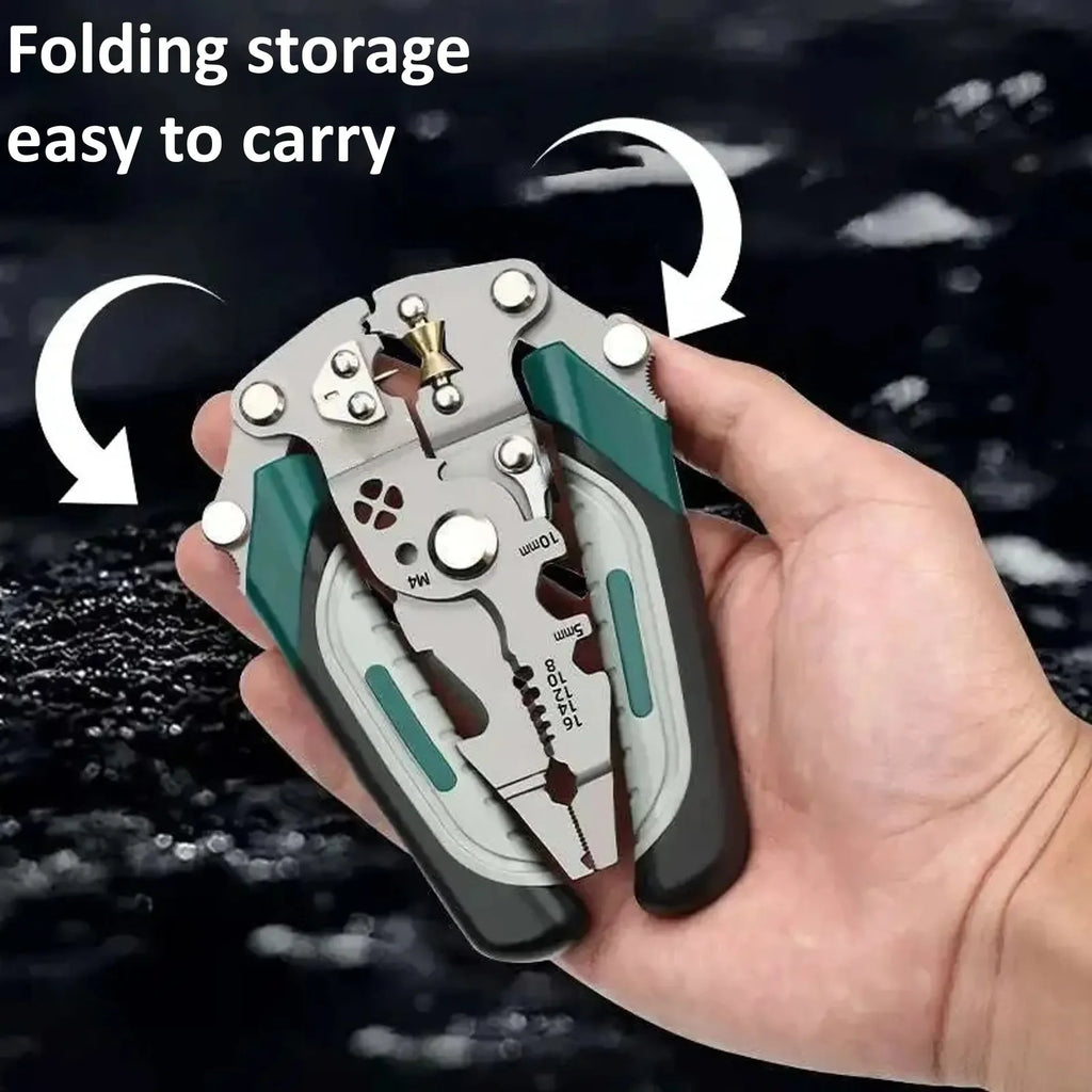 Foldable Wire Stripper Multi-Function Electrician Pliers Crimping Tool - image 9